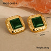 Wholesale Women's Geometric Pattern Electroplated Stainless Steel Earrings Retro Mid Century Style