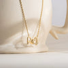 Wholesale Women's Geometric Pattern Electroplated Stainless Steel Interlocking Heart Necklace Jewelry