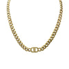 Wholesale Women's Geometric Pattern Electroplated Titanium Steel Cuban Chain Necklace Jewelry