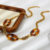 Wholesale Women's Geometric Pattern Gold Plated Stainless Steel Necklace Vintage Luxury Jewelry