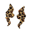 Wholesale Women's Geometric Patterned Alloy Electroplated Stainless Steel Earrings With Leopard Print