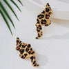 Wholesale Women's Geometric Patterned Alloy Electroplated Stainless Steel Earrings With Leopard Print