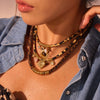 Wholesale Women's Geometric Patterned 18K Gold Plated Stainless Steel Necklace