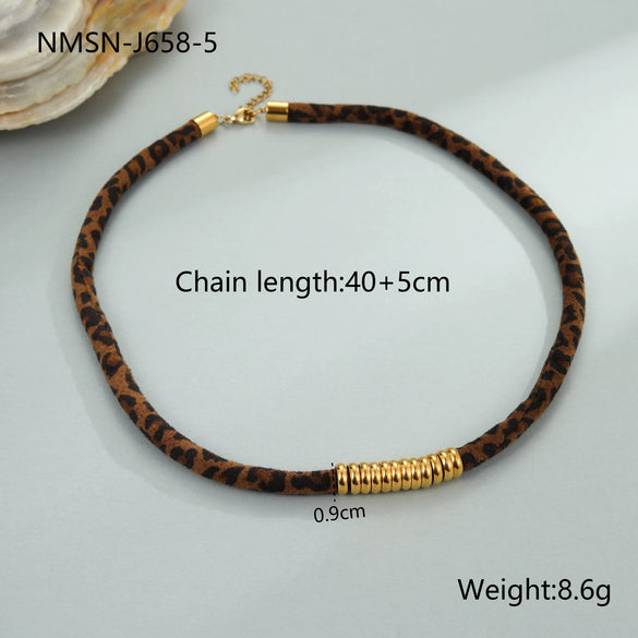 Wholesale Women's Geometric Patterned 18K Gold Plated Stainless Steel Necklace