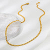 Wholesale Women's Geometric Patterned Stainless Steel Gold Plated Bracelet And Necklace Jewelry