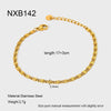Wholesale Women's Geometric Patterned Stainless Steel Gold Plated Bracelet And Necklace Jewelry