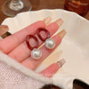 Wholesale Women's Geometric Pearl Alloy Earrings With Electroplating Design