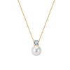 Wholesale Women's Geometric Pearl Diamondencrusted Pendant Electroplated Calendering Chain Necklace