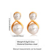 Wholesale Women's Geometric Pearl Goldplated Stainless Steel Earrings Light Luxury Design