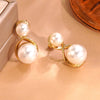Wholesale Women's Geometric Pearl Goldplated Stainless Steel Earrings Light Luxury Design