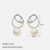 Wholesale Women's Geometric Pearl Hoop Earrings With Vacuum Real Gold Plating In Pvd Furnace