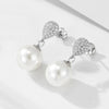 Wholesale Women's Geometric Pearl Inlaid S925 Sterling Silver Stud Earrings