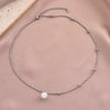 Wholesale Women's Geometric Pearl Pendant Stainless Steel 14K Electroplated Necklace