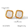 Wholesale Women's Geometric Pearl Stainless Steel Gold Plated Earrings With Minimalist Ins Style
