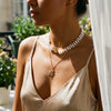 Wholesale Women's Geometric Pearl Sun Pendant Doublelayer Necklace Made Of Alloy With Electroplating