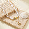 Wholesale Women's Geometric Pearl Sun Pendant Doublelayer Necklace Made Of Alloy With Electroplating