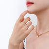 Wholesale Women's Geometric Plain Titanium Steel Electroplated Rose Gold Tail Ring