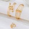 Wholesale Women's Geometric Plants Flowers Style Alloy Electroplated Hand Jewelry And Earrings Set