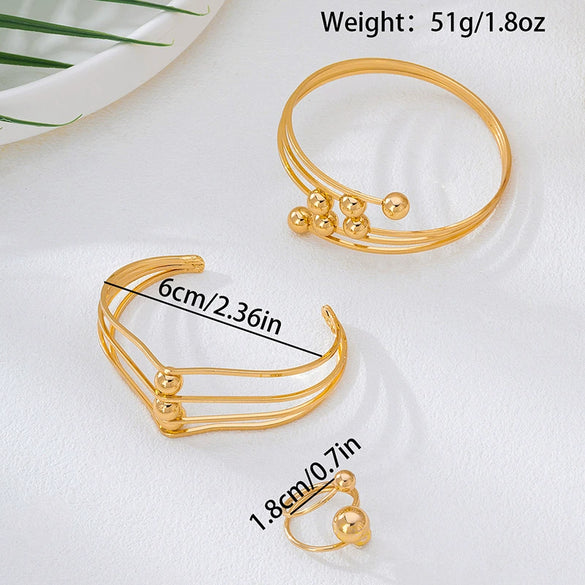 Wholesale Women's Geometric Plants Flowers Style Alloy Electroplated Hand Jewelry And Earrings Set