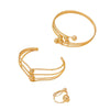 Wholesale Women's Geometric Plants Flowers Style Alloy Electroplated Hand Jewelry And Earrings Set