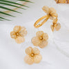 Wholesale Women's Geometric Plants Flowers Style Electroplated Alloy Hollow Flower Jewelry Set