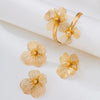 Wholesale Women's Geometric Plants Flowers Style Electroplated Alloy Hollow Flower Jewelry Set