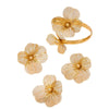 Wholesale Women's Geometric Plants Flowers Style Electroplated Alloy Hollow Flower Jewelry Set