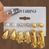 Wholesale Women's Geometric Plastic And Resin Water Drop And Cshaped Earrings With Electroplating Treatment