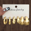 Wholesale Women's Geometric Plastic And Resin Water Drop And Cshaped Earrings With Electroplating Treatment
