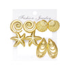 Wholesale Women's Geometric Plastic Electroplated Heart Flower Earring Set