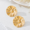 Wholesale Women's Geometric Pleated Electroplated Alloy Earrings With Versatile Style