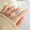 Wholesale Women's Geometric Pointed Hollow 316L Stainless Steel Ring Gold Plated