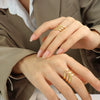 Wholesale Women's Geometric Pointed Hollow 316L Stainless Steel Ring Gold Plated
