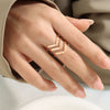 Wholesale Women's Geometric Pointed Hollow 316L Stainless Steel Ring Gold Plated