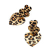 Wholesale Women's Geometric Punk Leopard Print Heart And Flower Shaped Stud And Pendant Earrings In Alloy And Stainless Steel With Electroplating