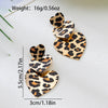 Wholesale Women's Geometric Punk Leopard Print Heart And Flower Shaped Stud And Pendant Earrings In Alloy And Stainless Steel With Electroplating
