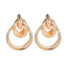 Wholesale Women's Geometric Punk Style Exaggerated Circle Metal Alloy Electroplated Earrings