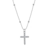 Wholesale Women's Geometric Real Gold Electroplated Zircon Cross Pendant Titanium Steel Calendering Chain Necklace