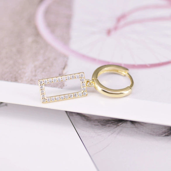 Wholesale Women's Geometric Rectangular Earrings S925 Silver Needle Copper Electroplated Simple Fashion Trendy