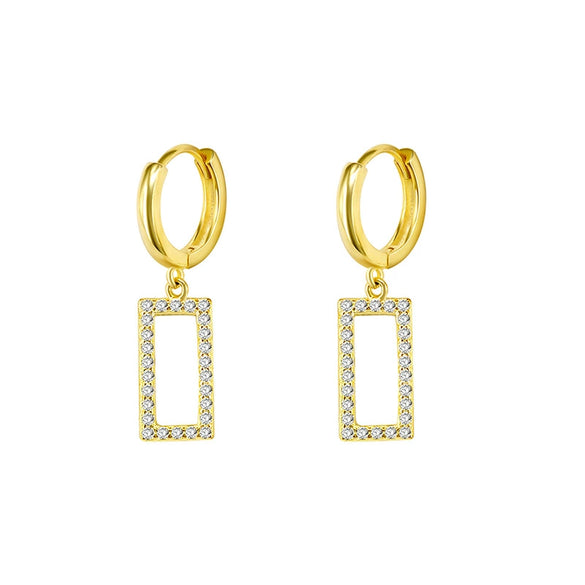 Wholesale Women's Geometric Rectangular Earrings S925 Silver Needle Copper Electroplated Simple Fashion Trendy