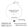 Wholesale Women's Geometric Rectangular Oil Drop Sweater Chain Necklace 18K Real Gold Plated Stainless Steel Jewelry Light Luxury Style