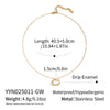 Wholesale Women's Geometric Rectangular Oil Drop Sweater Chain Necklace 18K Real Gold Plated Stainless Steel Jewelry Light Luxury Style