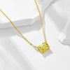 Wholesale Women's Geometric Rectangular Zircon Pendant 925 Silver Necklace With Diamond Treatment