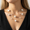 Wholesale Women's Geometric Resin Handmade Doublelayer Clavicle Necklace