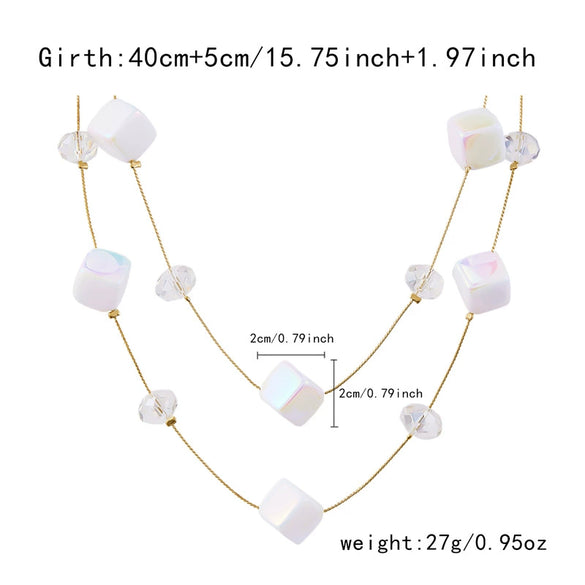 Wholesale Women's Geometric Resin Handmade Doublelayer Clavicle Necklace