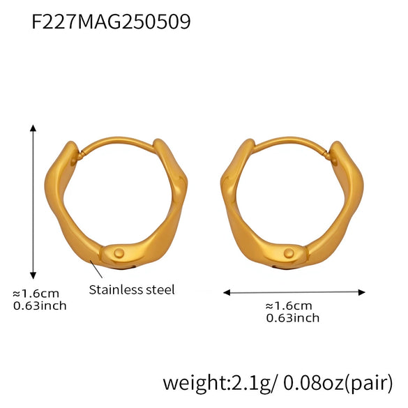 Wholesale Women's Geometric Retro Cool Style Electroplated Stainless Steel Ferris Wheel Twist Earrings