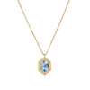 Wholesale Women's Geometric Retro Natural Sky Blue Topaz Sterling Silver 925 Silver Gem Inlaid Necklace With Cross Chain