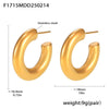 Wholesale Women's Geometric Retro Stainless Steel Electroplated Cshaped Earrings