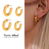 Wholesale Women's Geometric Retro Stainless Steel Electroplated Cshaped Earrings