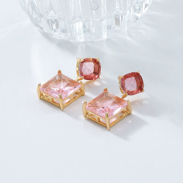 Wholesale Women's Geometric Rhinestone Earrings Elegant And Fashionable